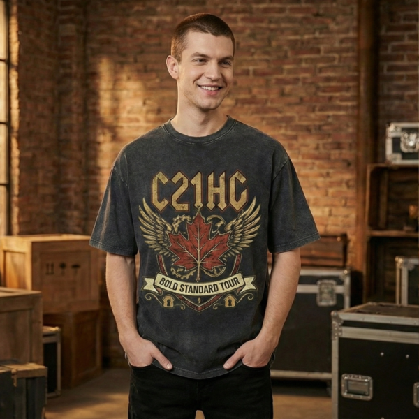 C21HG "Gold Standard" Tour Tee - Unisex Black Acid Wash