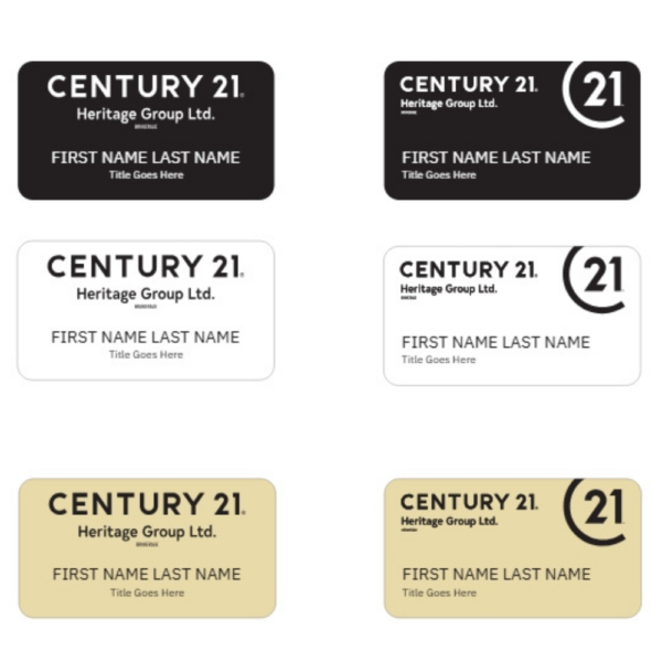 Professional Century 21 Heritage Group Name Badges