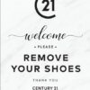 Century 21 Heritage Group "Remove Your Shoes" Tabletop Sign
